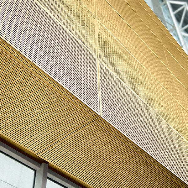 Indoor aluminum veneer ceiling and curtain wall